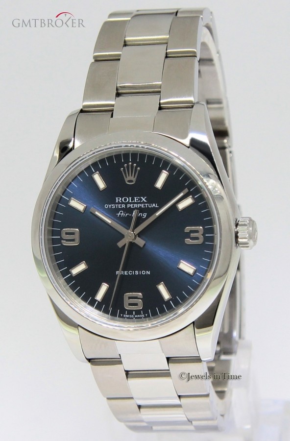 Rolex Air-King Stainless Steel Blue Dial Automatic Mens 14000 163463