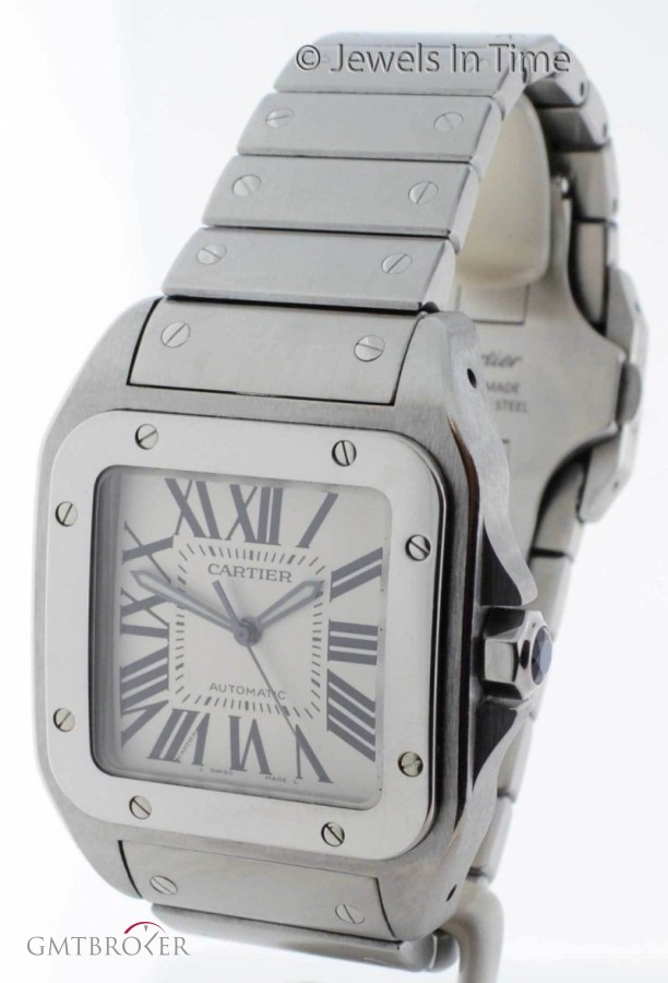 Cartier Santos 100 XL Stainless Steel Mens Automatic Watch W200737G 157857