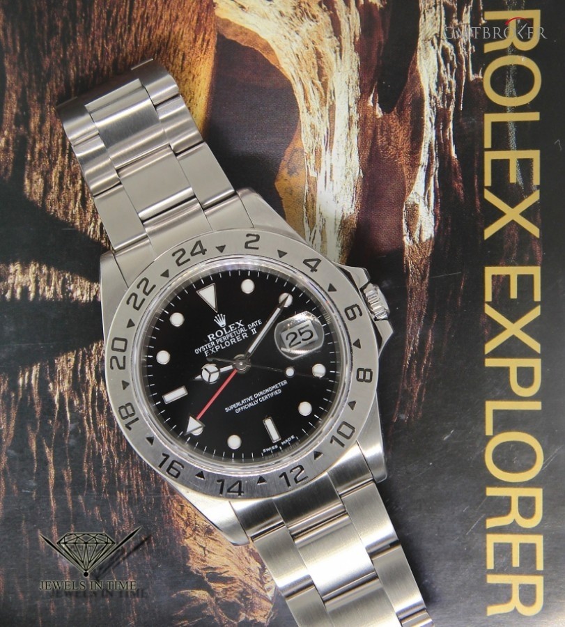 Rolex Explorer II Stainless Steel Black Dial Mens Watch 16570 427955