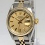 Rolex Date 14k Yellow Gold Steel Champagne Dial Ladies W