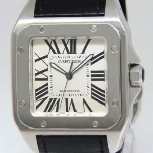 Cartier Santos 100 Stainless Steel Silver Dial Automatic M 2656 358511