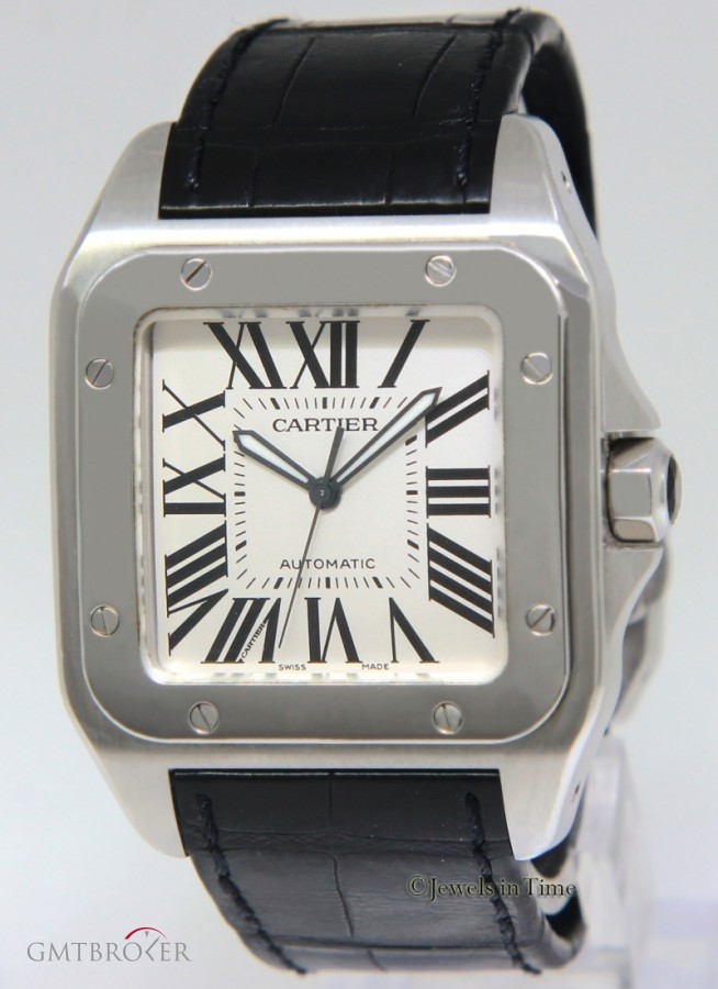 Cartier Santos 100 Stainless Steel Silver Dial Automatic M 2656 358511