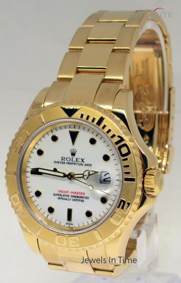 Rolex Yacht-Master 18k Yellow Gold White Dial Watch Yach 16628B 162631