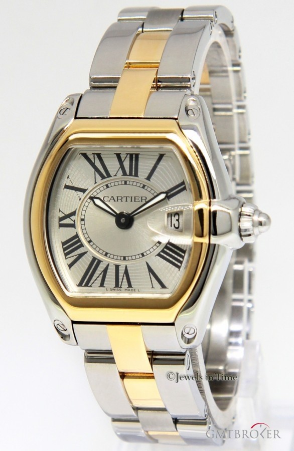 Cartier Roadster 18k Yellow Gold Steel Silver Dial Ladies 2675 269891