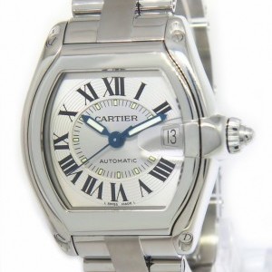 Cartier Mens Roadster Stainless Steel Silver Dial Automati 2510 158353