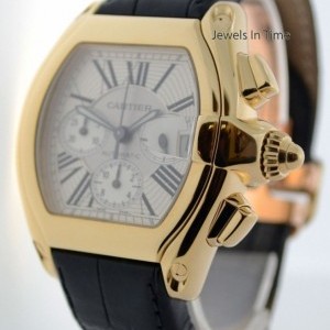 Cartier Roadster Chronograph XL 18k Gold Mens Automatic Bo W62021Y3 157983
