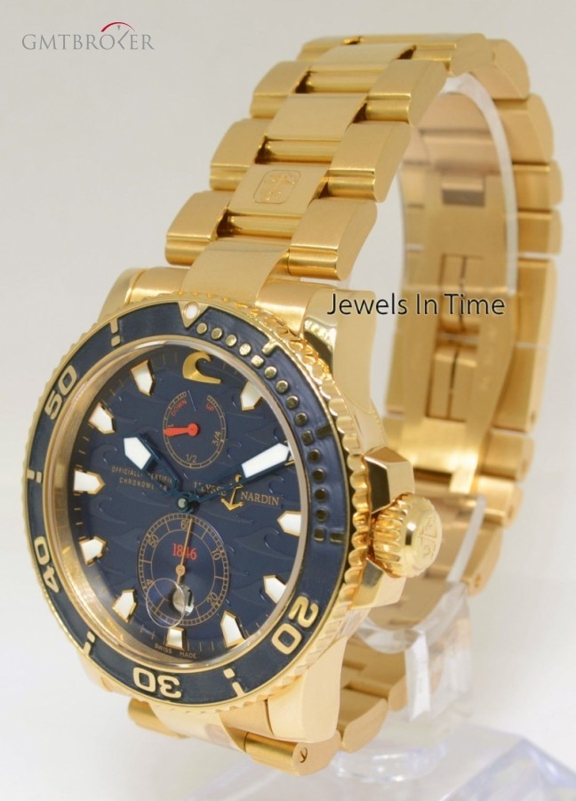 Ulysse Nardin Maxi Marine Blue Surf 18k Rose Gold Watch  Box 266 266-36 398695
