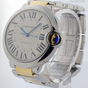 Cartier Ballon Bleu Mens 18k Gold  Steel Watch Automatic W W69009Z3 161665