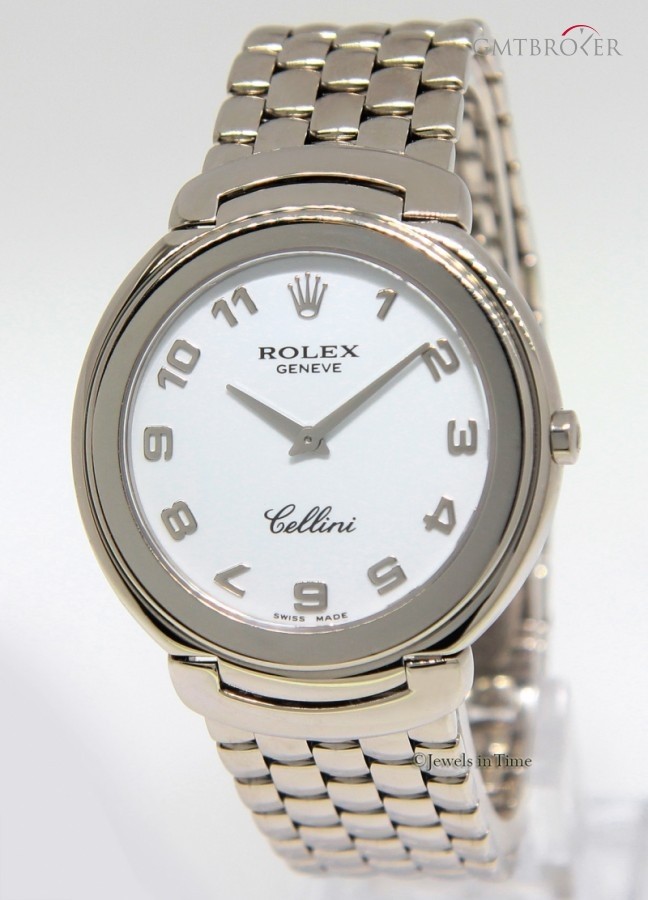 Rolex Cellini 18k White Gold White Dial 37mm Quartz Mens 6623 161819