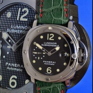 Panerai Luminor Submersible Steel Mens Watch BoxPapers  Ex Pam00024 450585