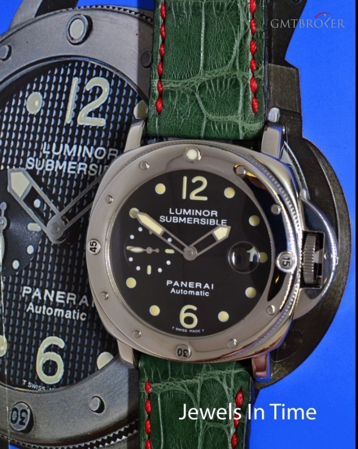 Panerai Luminor Submersible Steel Mens Watch BoxPapers  Ex Pam00024 450585