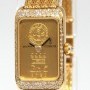Corum 5 Gram 24k Ingot 18k Yellow Gold Diamond Ladies Qu