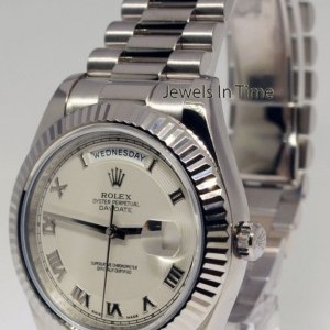 Rolex Day Date II 18k White Gold Mens Automatic Watch  B 218239 391743