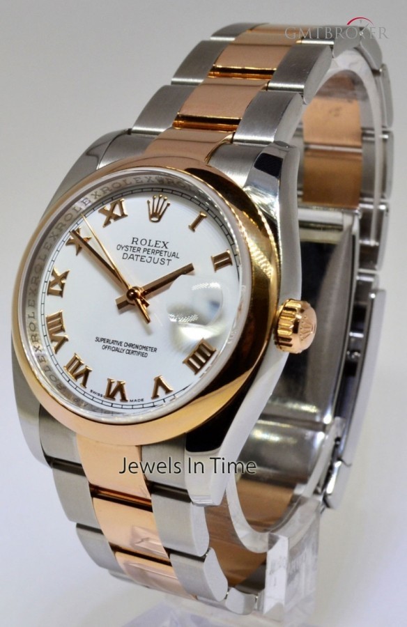 Rolex Datejust 18k Rose Gold  Steel Mens Watch BoxPapers 116201 477339