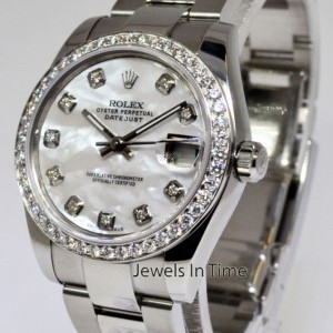 Rolex Midsize 31 Datejust Steel Watch Diamond Bezel  Dia 178274 468941