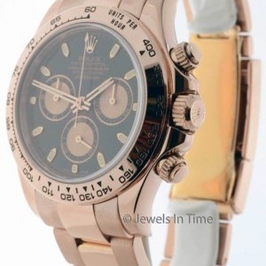 Rolex Mens Daytona Chronograph 18k Everose Gold Box  Pap 116505 156341