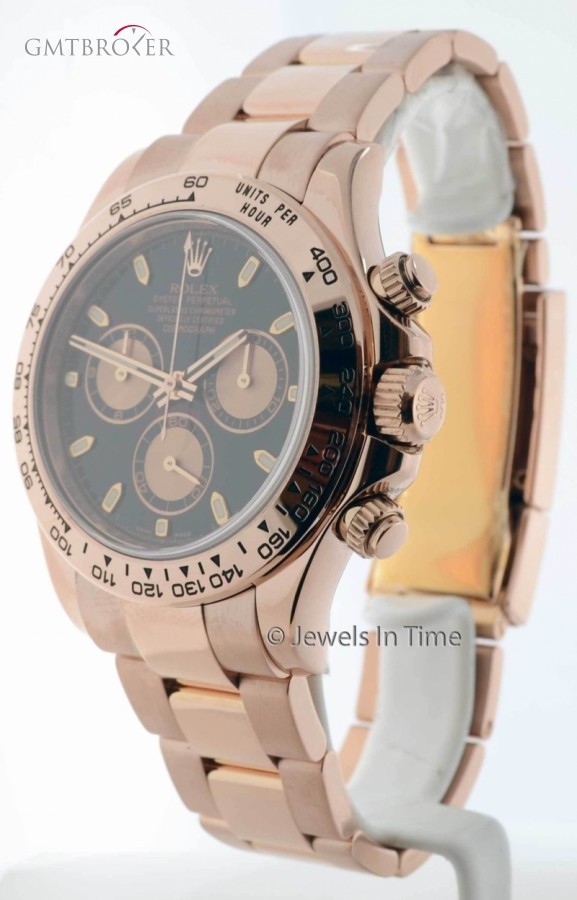 Rolex Mens Daytona Chronograph 18k Everose Gold Box  Pap 116505 156341