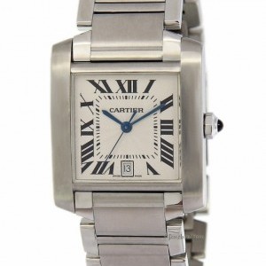 Cartier Mens Tank Francaise Stainless Steel Automatic Watc 2302 158063