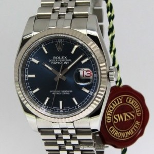Rolex Datejust Stainless Steel Blue Dial Automatic Mens 116234 163475