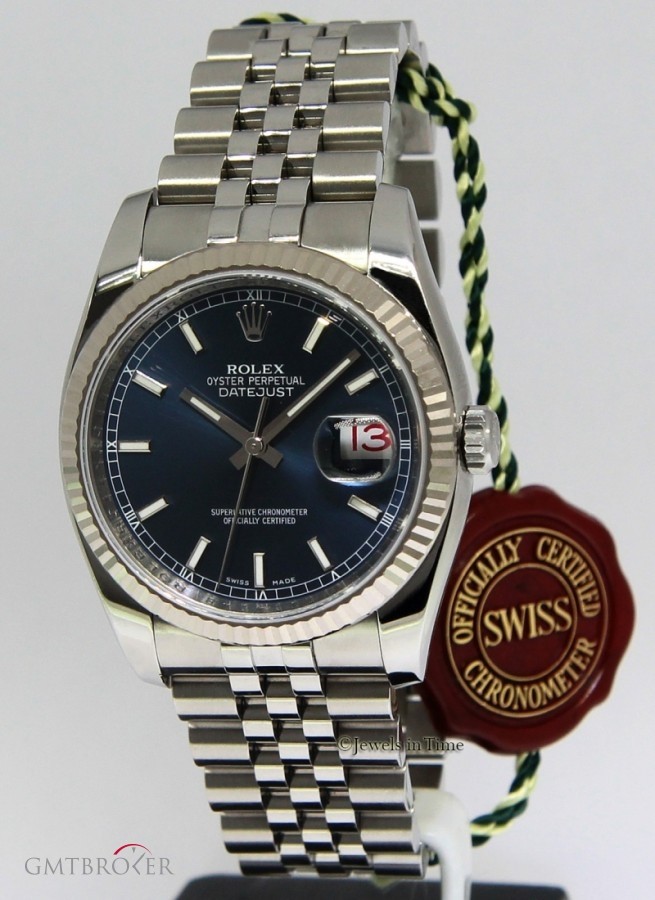 Rolex Datejust Stainless Steel Blue Dial Automatic Mens 116234 163475