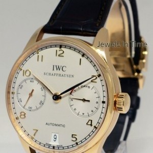 IWC Portuguese 7 Day Automatic 18k Rose Gold 42mm Mens 5001 444441