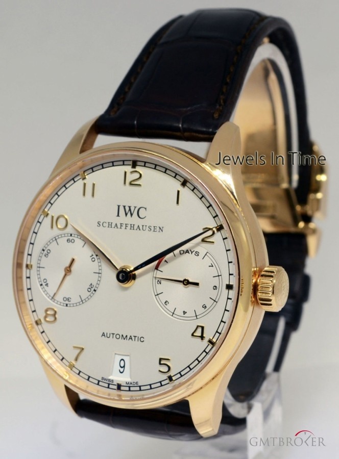 IWC Portuguese 7 Day Automatic 18k Rose Gold 42mm Mens 5001 444441
