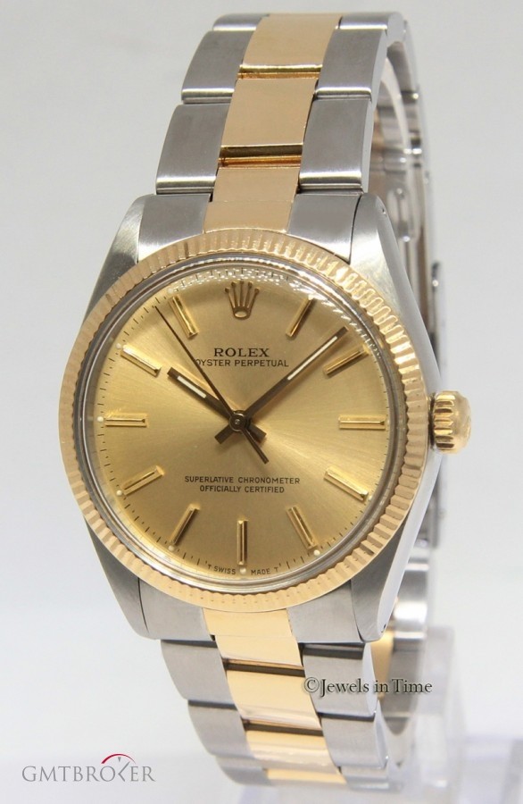 Rolex Oyster Perpetual No Date 18k Yellow Gold Stainless 1005 457799