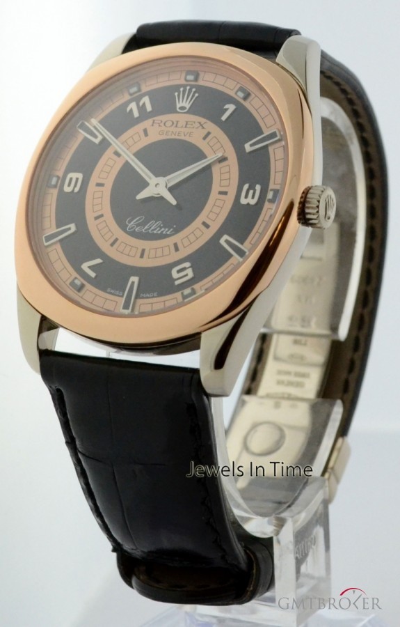 Rolex Mens Cellini Danaos 18K Rose  White Gold Watch 424 4243 159421