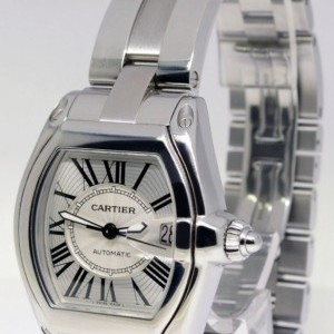 Cartier Large Roadster Automatic Steel Mens Watch BoxPaper W62025V3 395309