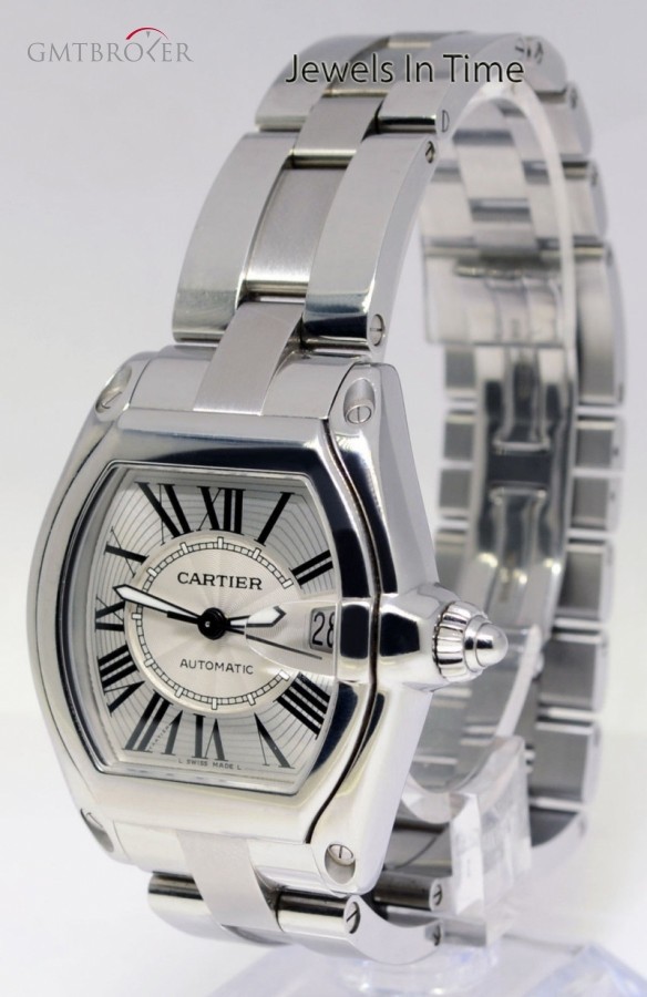 Cartier Large Roadster Automatic Steel Mens Watch BoxPaper W62025V3 395309
