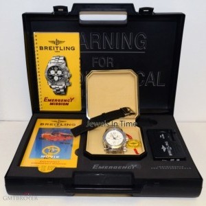 Breitling Emergency Mission Steel Chronograph Watch BoxPaper A73321 427995