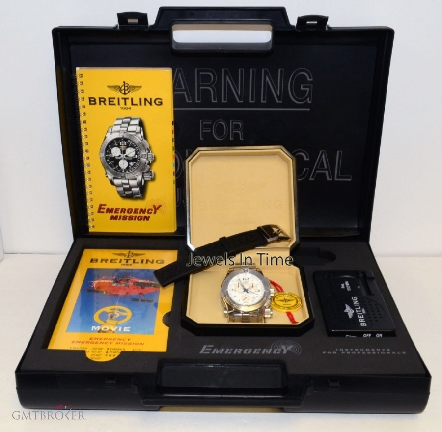 Breitling Emergency Mission Steel Chronograph Watch BoxPaper A73321 427995