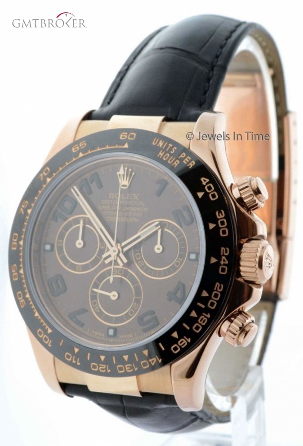 Rolex Daytona Chronograph 18k Rose Gold Watch Ceramic Bo 116515LN 342773