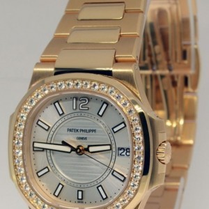 Patek Philippe Nautilus 18k Rose Gold  Diamonds Watch NEW BoxPape 7010/1R-001 405403