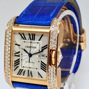 Cartier Tank Anglaise 18k Rose Gold Diamond Watch BoxPaper WT100016 475165
