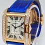 Cartier Tank Anglaise 18k Rose Gold Diamond Watch BoxPaper