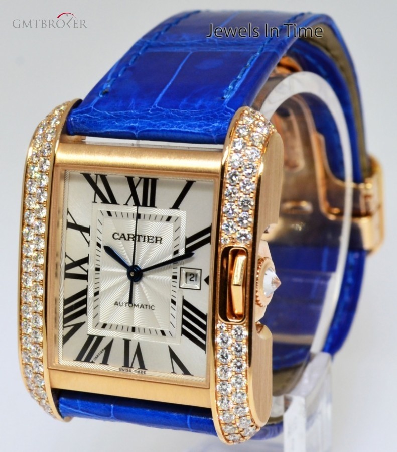Cartier Tank Anglaise 18k Rose Gold Diamond Watch BoxPaper WT100016 475165