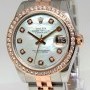 Rolex Datejust 18k Pink Gold Steel MOP Diamond Ladies Mi