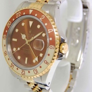 Rolex Mens GMT-Master II 18k Yellow Gold  Steel Watch N 16713 163581