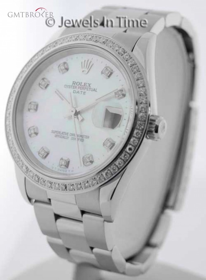 Rolex Date Steel Mens Automatic Watch Mother of Pearl Di nessuna 154929