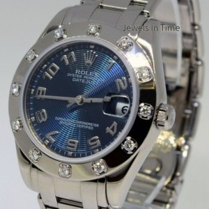 Rolex Midsize Pearlmaster 18k White Gold  Diamonds Watch 81209 161675