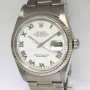 Rolex Mens Datejust Stainless Steel White Roman Dial Aut