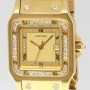 Cartier Santos 18k Yellow Gold Diamond Automatic Ladies Wa