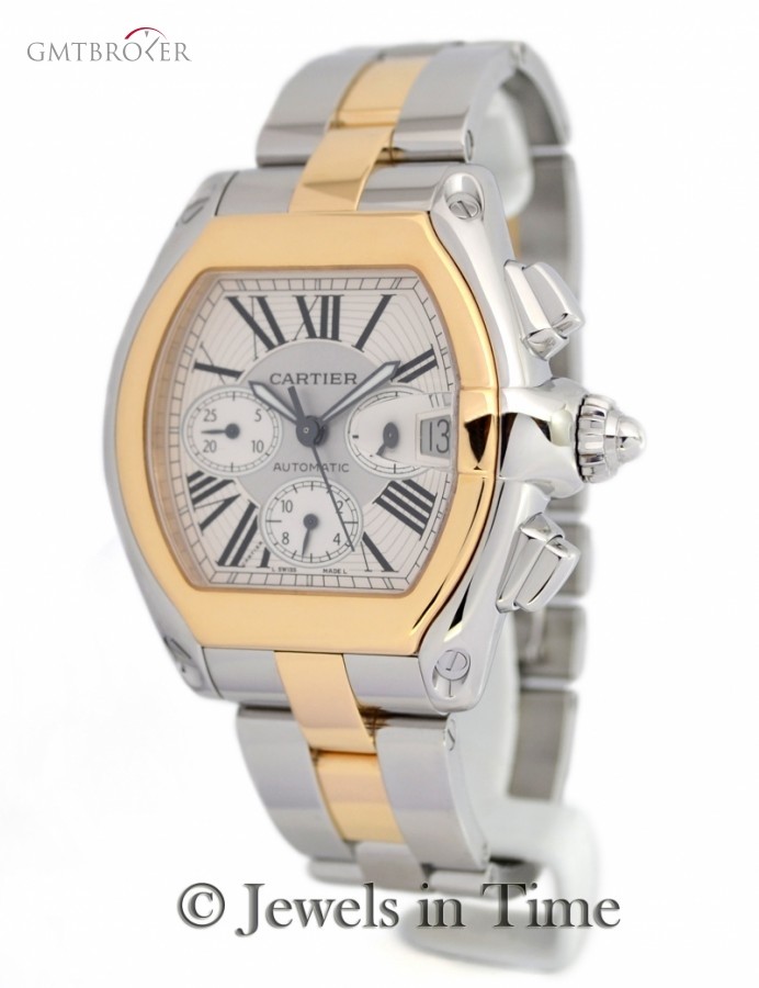 Cartier Roadster Chronograph 18K Gold  Steel Automatic Men 2618 161527
