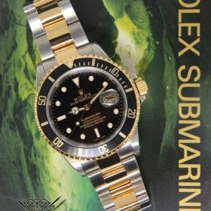 Rolex Submariner 18k Yellow Gold Stainless Steel Black D 16613 427849