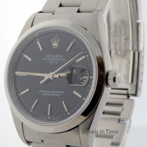 Rolex Date Steel Mens Automatic Watch Black Dial Oyster 15200 159281