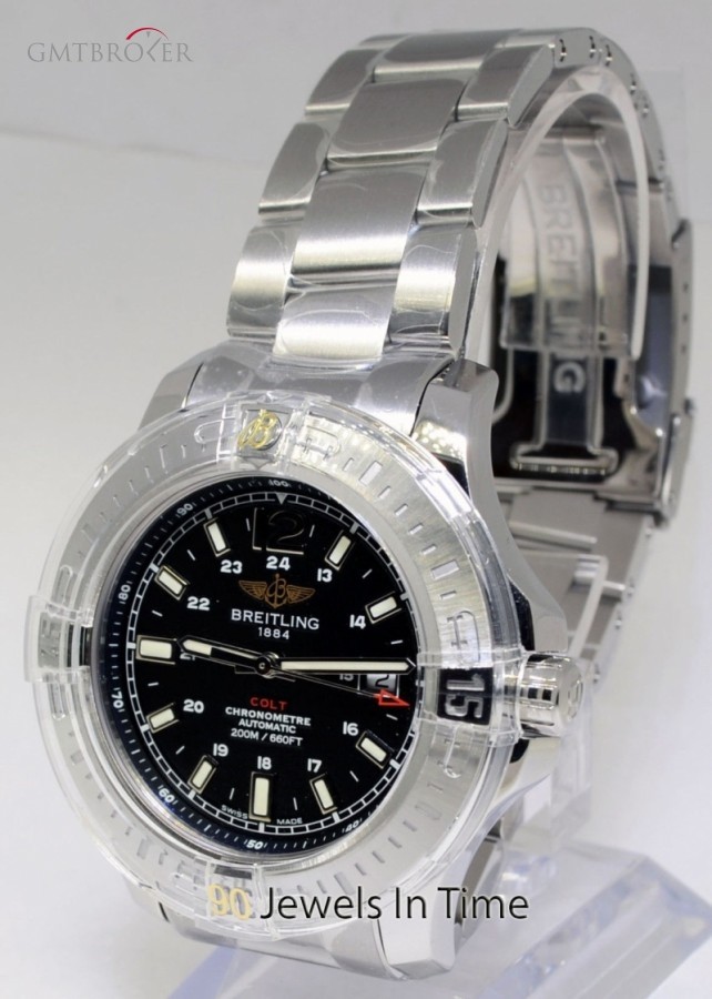 Breitling Colt Chronometer Steel Black Dial Mens Watch BoxPa A17388 258617