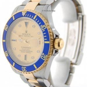 Rolex Mens Submariner 18K Gold Steel Mens Wrist Watch Se 16613 160413
