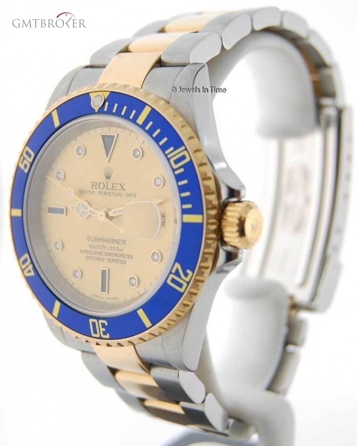 Rolex Mens Submariner 18K Gold Steel Mens Wrist Watch Se 16613 160413