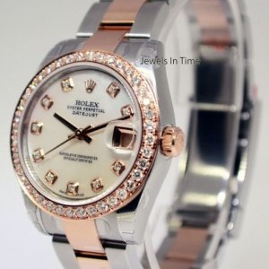 Rolex Datejust 18k Pink Gold Steel Custom MOP  Diamonds 178271 160851